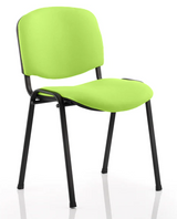 Stackable ISO Black Frame Fabric Conference Chair - Multiple Fabric Colour Choices