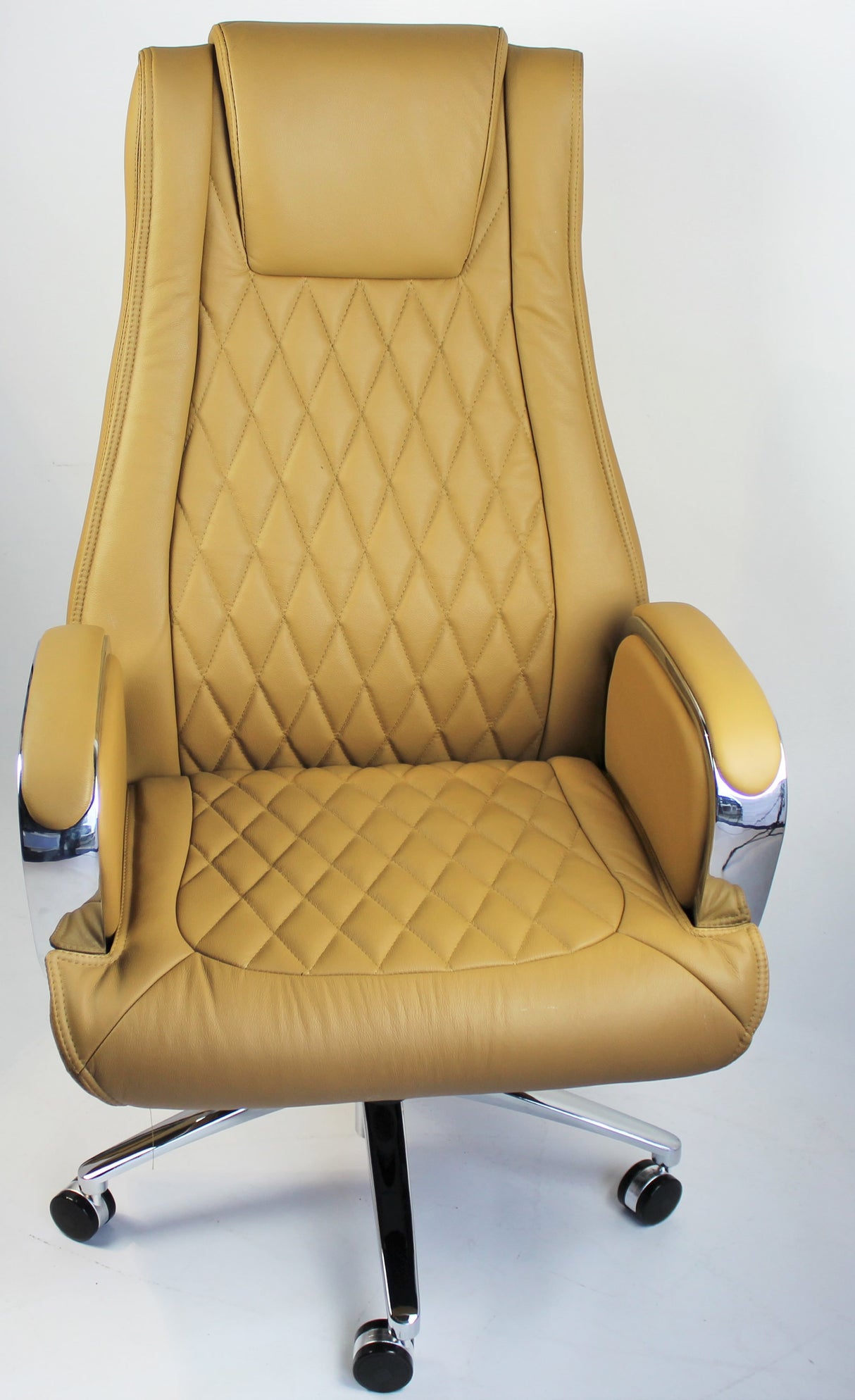 Beige Leather Executive Office Chair - CHA-1202A