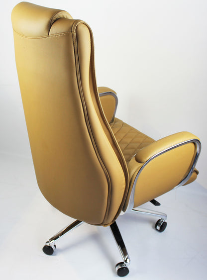 Beige Leather Executive Office Chair - CHA-1202A