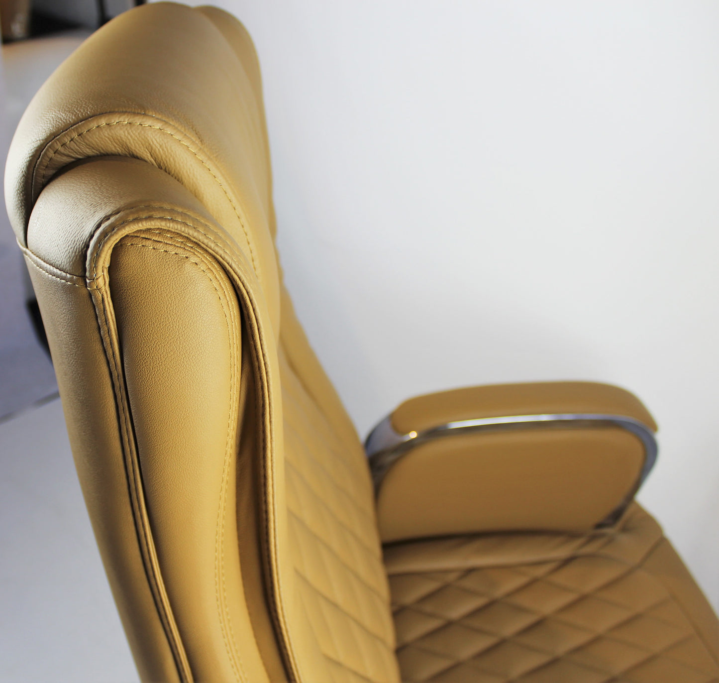 Beige Leather Executive Office Chair - CHA-1202A