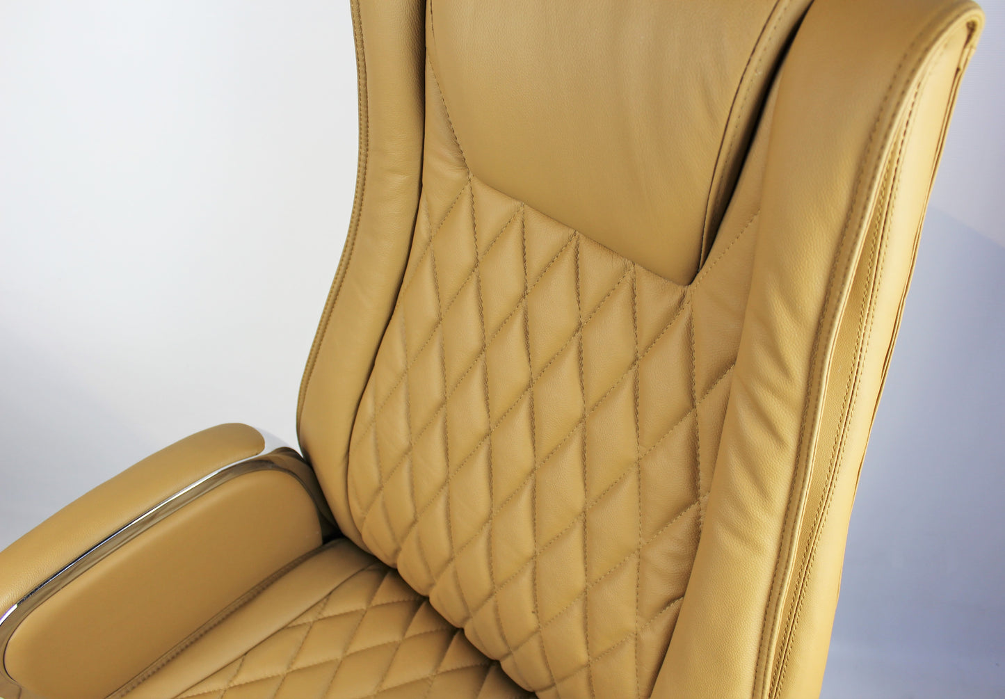 Beige Leather Executive Office Chair - CHA-1202A