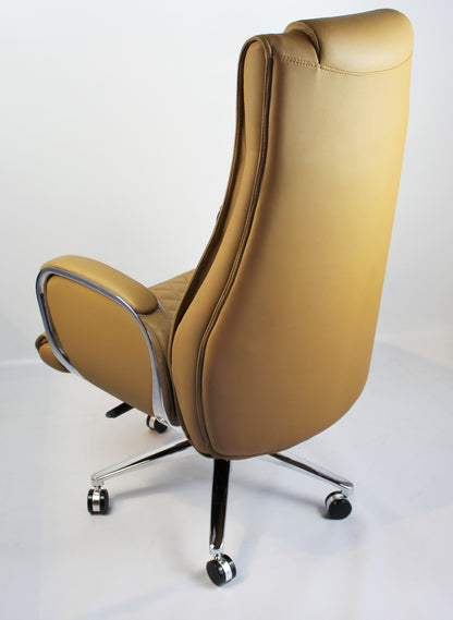 Beige Leather Executive Office Chair - CHA-1202A