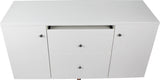 Prosparae T1381-2.2 Gloss White Executive Desk with Return & Pedestal