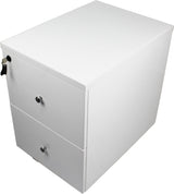 Prosparae T1381-2.0 Gloss White Executive Desk with Pedestal and Return