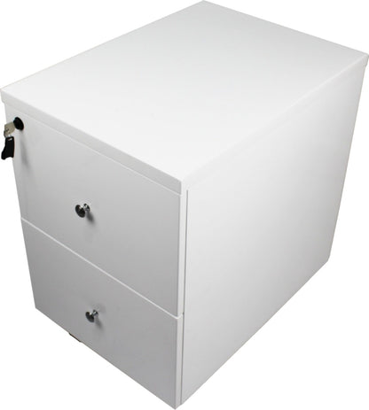 Prosparae Gloss White Executive Desk with Pedestal and Return - 2000mm - T1381