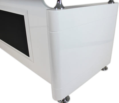 White Gloss Executive Office Desk with Pedestal and Return - 1600mm - 1861