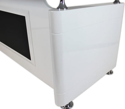 White Gloss Executive Office Desk with Pedestal - 1400mm - 1861