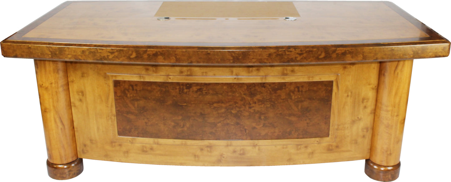 High Quality Executive Desk In Two Tone Yew Finish with Pedestal and Return - 1800mm or 2000mm - 1862