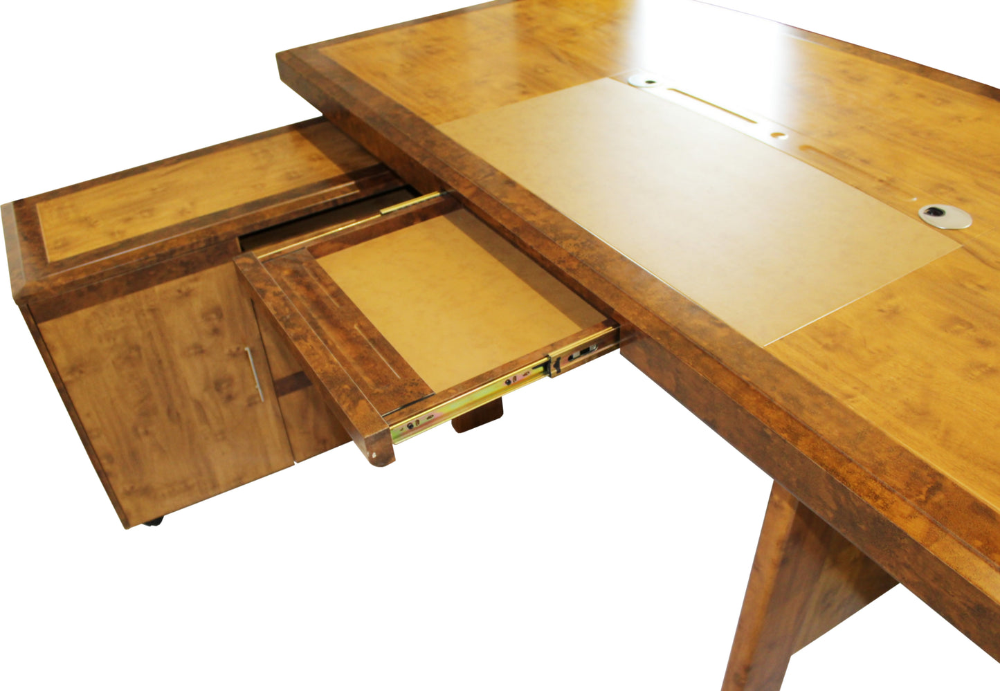 High Quality Executive Desk In Two Tone Yew Finish with Pedestal and Return - 1800mm or 2000mm - 1862