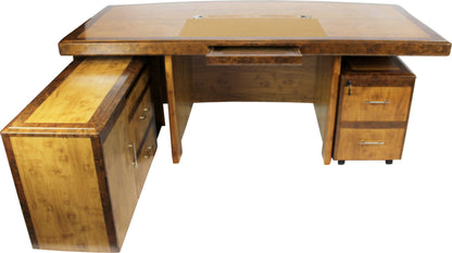 High Quality Executive Desk In Two Tone Yew Finish with Pedestal and Return - 1800mm or 2000mm - 1862