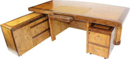 High Quality Executive Desk In Two Tone Yew Finish with Pedestal and Return - 1800mm or 2000mm - 1862