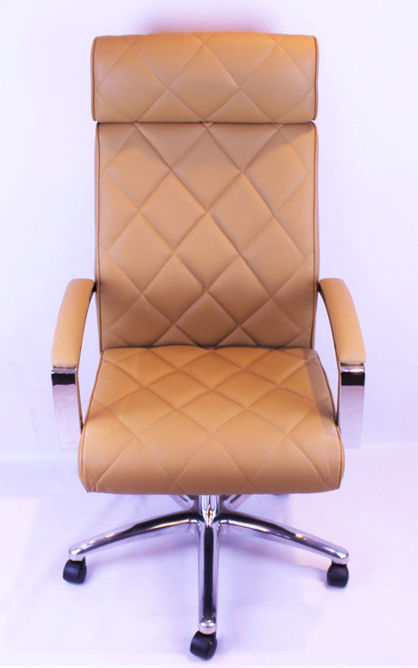 Beige Leather Executive Office Chair - ZM-A217