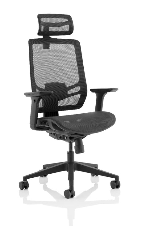 Ergo Twist Black Mesh Seat and Back Office Chair - Optional Headrest