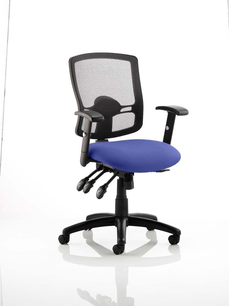 Portland III Mesh Back and Fabric Seat Task Operator Office Chair - Multiple Colour Options