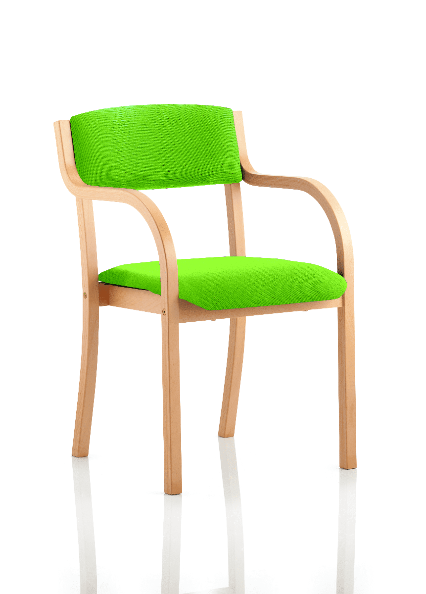 Madrid Fabric Conference Chair with Wood Frame - With Arms