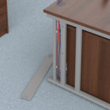Maestro Cable Management Leg Left Hand Ergonomic Corner Office Desk with Two Drawer Pedestal