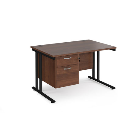 Maestro 800mm Deep Straight Cantilever Leg Office Desk with Two Drawer Pedestal