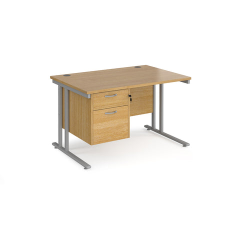 Maestro 800mm Deep Straight Cantilever Leg Office Desk with Two Drawer Pedestal