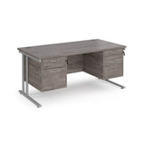 Maestro 800mm Deep Straight Cantilever Leg Office Desk with Two and Two Drawer Pedestal