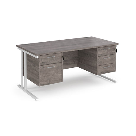 Maestro 800mm Deep Straight Cantilever Leg Office Desk with Three and Two Drawer Pedestal