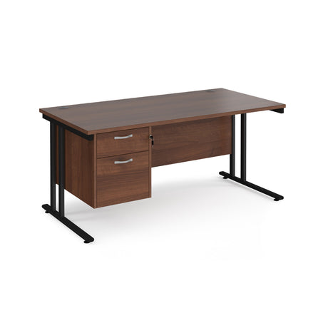 Maestro 800mm Deep Straight Cantilever Leg Office Desk with Two Drawer Pedestal