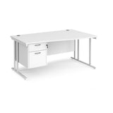 Maestro Cantilever Leg Right Hand Wave Office Desk with Two Drawer Pedestal