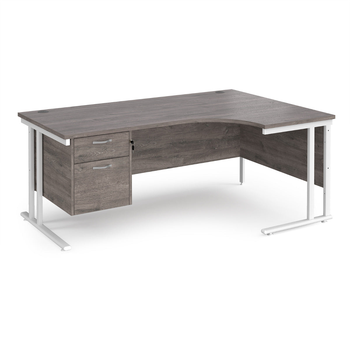 Corner desk deals gray wood