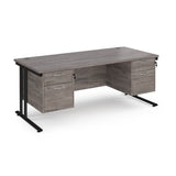 Maestro 800mm Deep Straight Cantilever Leg Office Desk with Two and Two Drawer Pedestal