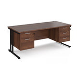 Maestro 800mm Deep Straight Cantilever Leg Office Desk with Three and Two Drawer Pedestal