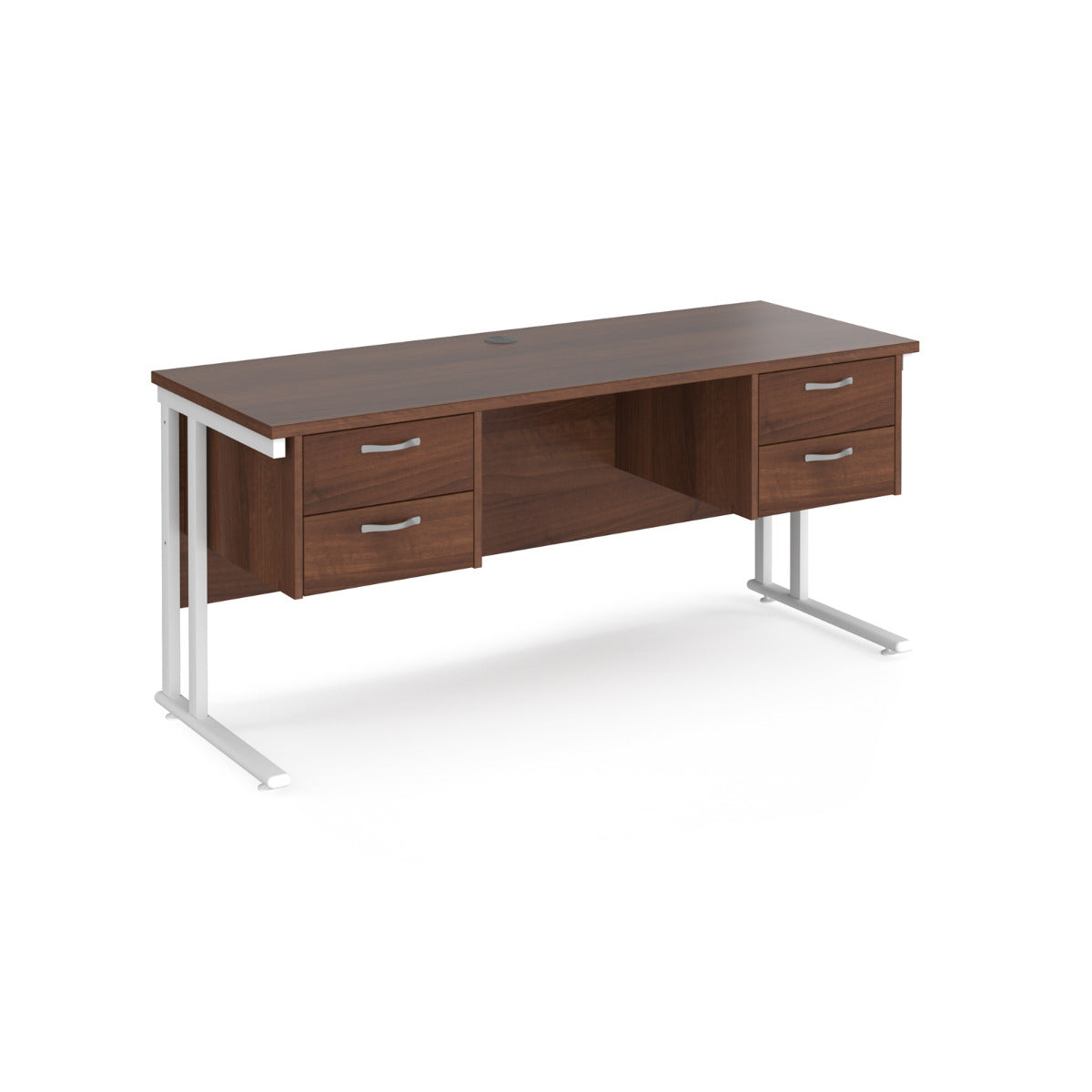 Maestro 600mm Deep Straight Cantilever Leg Office Desk with Two and Two Drawer Pedestal