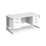 Maestro 800mm Deep Straight Cable Management Leg Office Desk with Two and Three Drawer Pedestal