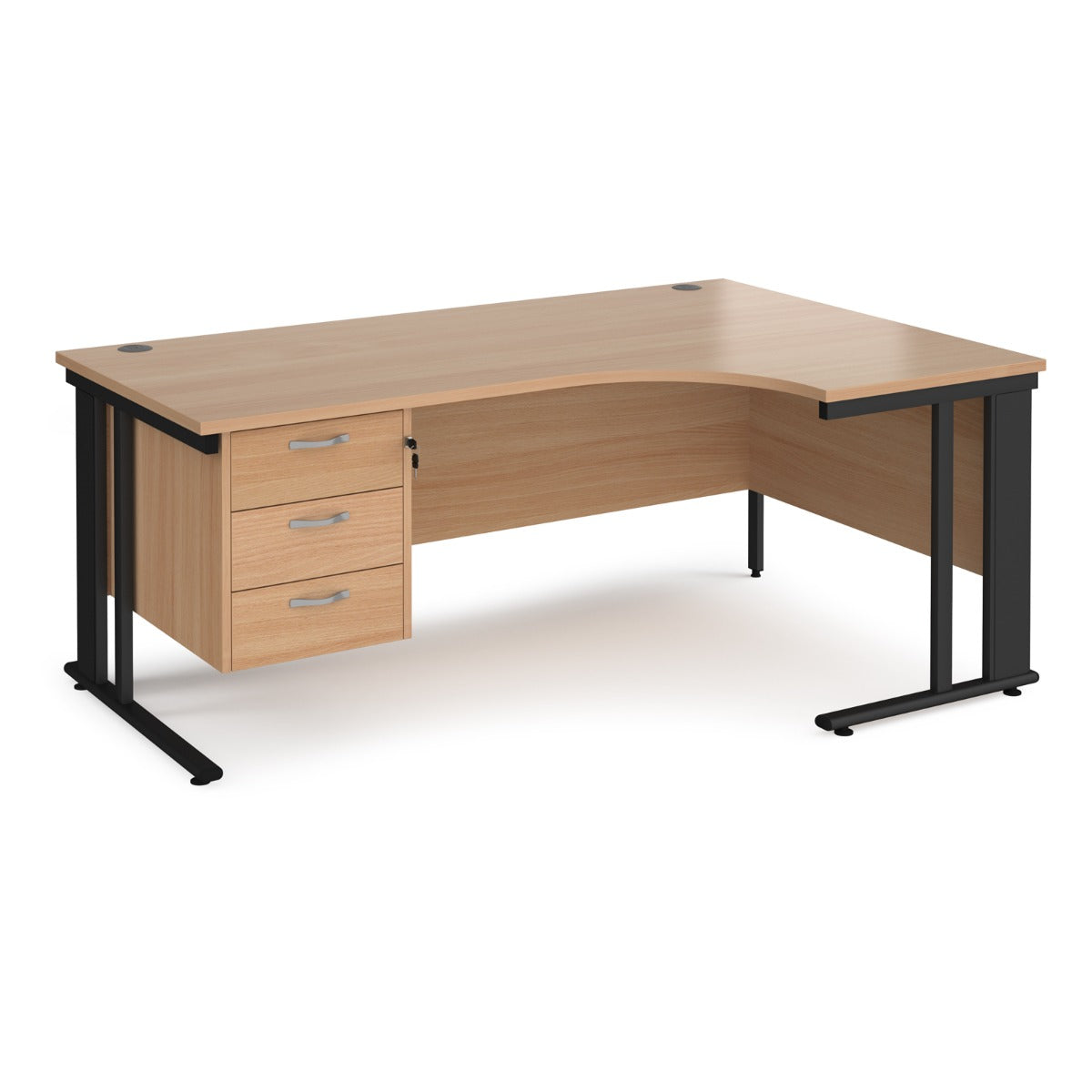 Corner office deals desk with drawers