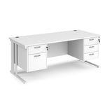 Maestro 800mm Deep Straight Cable Management Leg Office Desk with Two and Three Drawer Pedestal