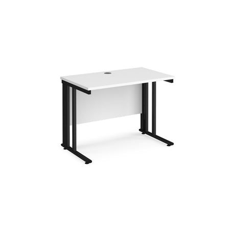 Maestro 600mm Deep Straight Cable Management Leg Office Desk