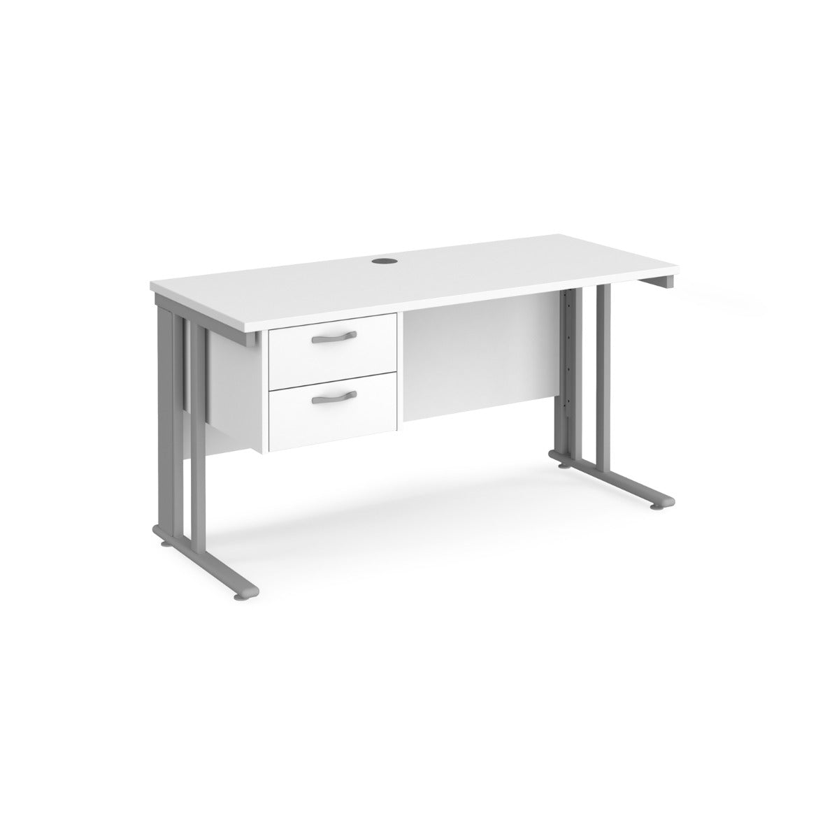 White desk with on sale cable management