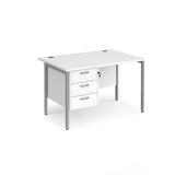 Maestro 800mm Deep Straight H Office Desk with Three Drawer Pedestal