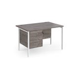 Maestro 800mm Deep Straight H Office Desk with Three Drawer Pedestal