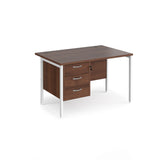 Maestro 800mm Deep Straight H Office Desk with Three Drawer Pedestal