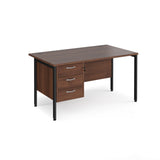 Maestro 800mm Deep Straight H Office Desk with Three Drawer Pedestal