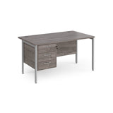 Maestro 800mm Deep Straight H Office Desk with Three Drawer Pedestal