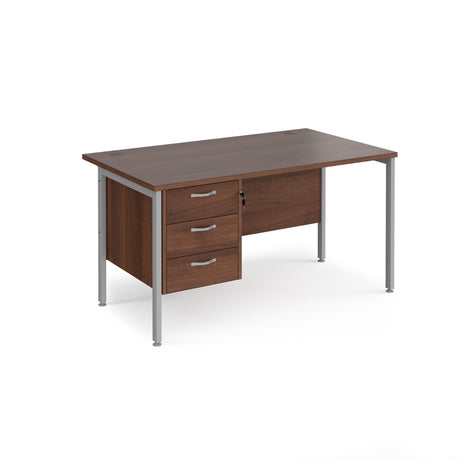 Maestro 800mm Deep Straight H Office Desk with Three Drawer Pedestal