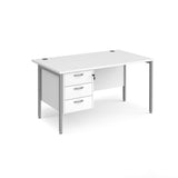 Maestro 800mm Deep Straight H Office Desk with Three Drawer Pedestal