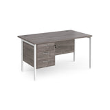 Maestro 800mm Deep Straight H Office Desk with Three Drawer Pedestal