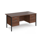 Maestro 800mm Deep Straight H Office Desk with Two and Two Drawer Pedestal