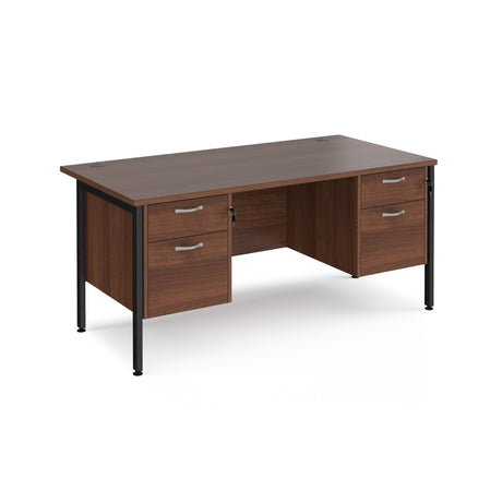 Maestro 800mm Deep Straight H Office Desk with Two and Two Drawer Pedestal