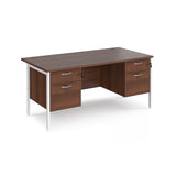 Maestro 800mm Deep Straight H Office Desk with Two and Two Drawer Pedestal