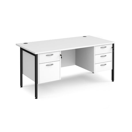 Maestro 800mm Deep Straight H Office Desk with Two and Three Drawer Pedestal