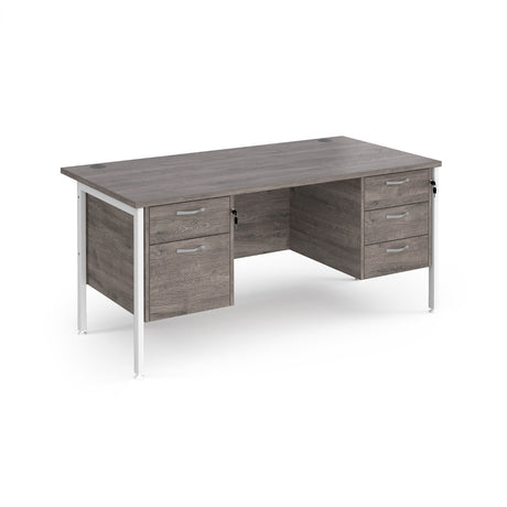 Maestro 800mm Deep Straight H Office Desk with Two and Three Drawer Pedestal