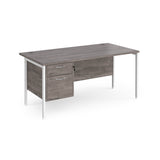 Maestro 800mm Deep Straight H Office Desk with Two Drawer Pedestal