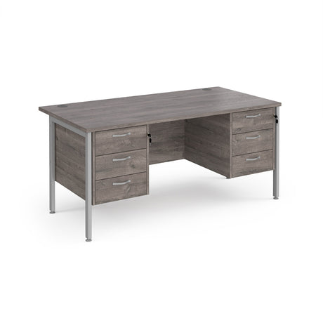 Maestro 800mm Deep Straight H Office Desk with Three and Three Drawer Pedestal